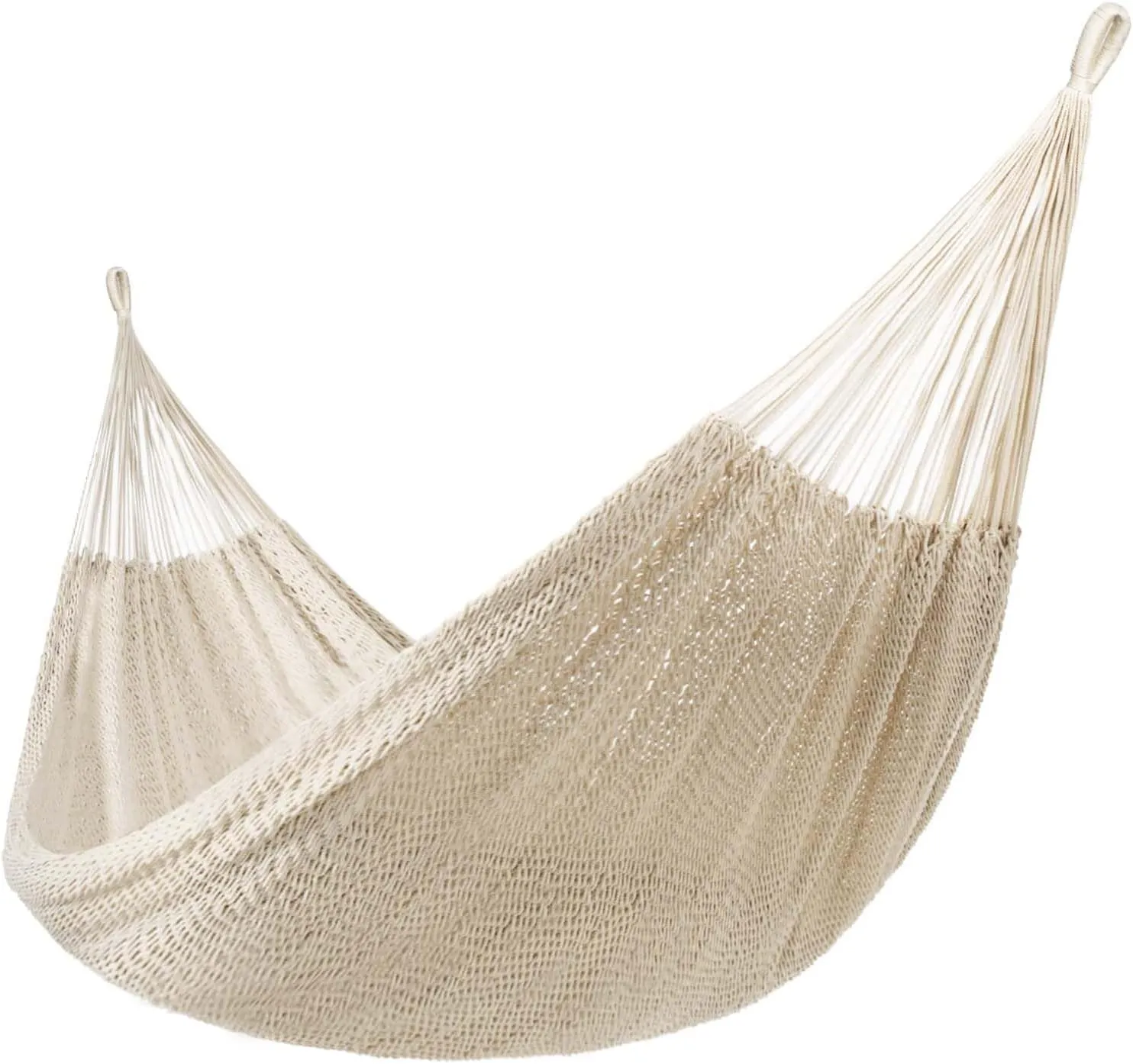 Lazy Daze Hammocks10.5 FT Handwoven Mayan Family Hammock with Portabl Carry Bag and for Outside Outdoor Patio Backyard Poolside, 550 LBS Weight Capacity,Natural