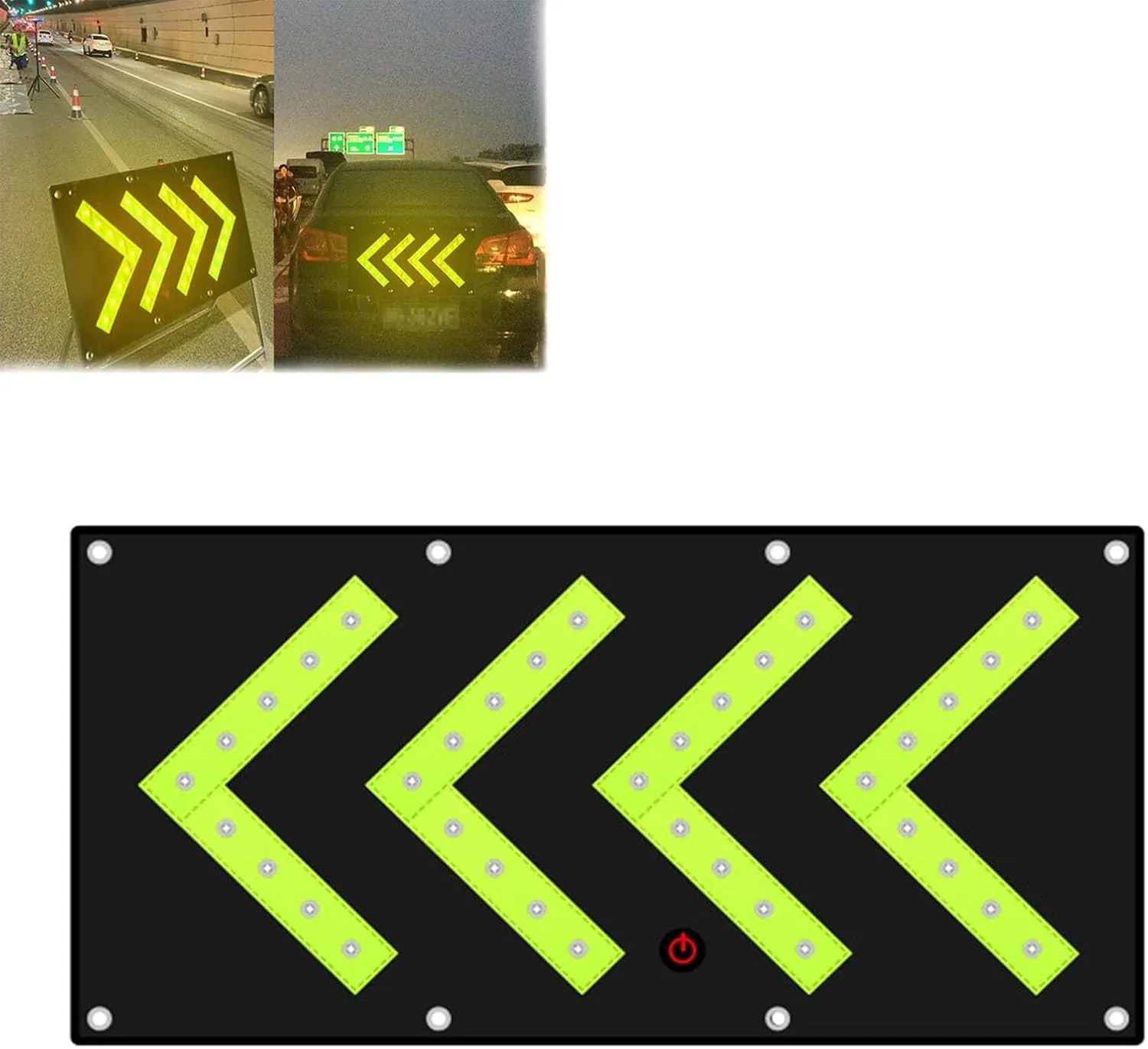 Led Magnetic Traffic Guide Light, Roll Up LED Arrow Blanket Road Traffic Arrow Warning Sign Mobile Arrow Banner for Indoor/Outdoor(USB)