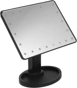 Led Makeup Mirror Tabletop Cosmetic Mirror Rotation Portable Black for Makeup Application Low Light Conditions