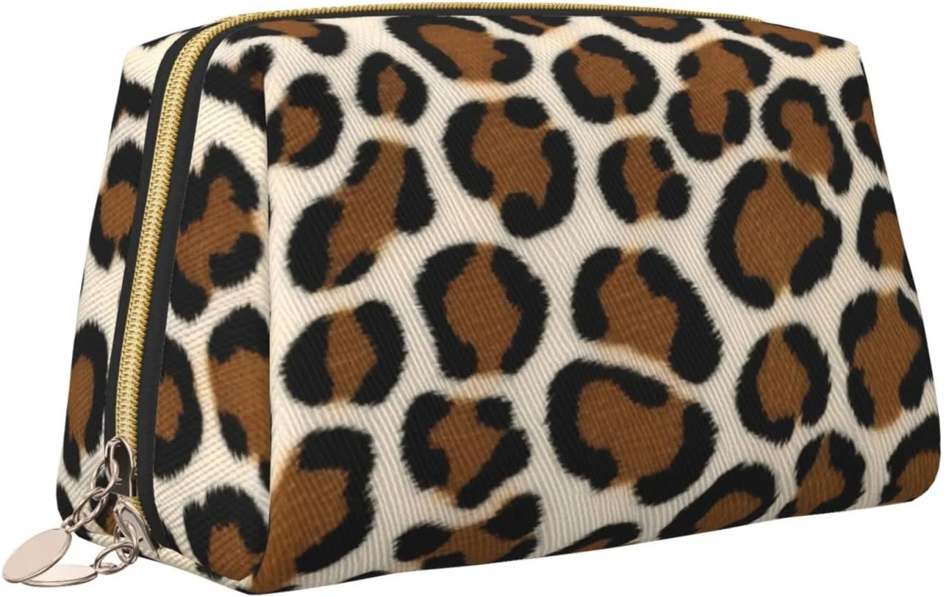 Leopard Toiletry Pouch, Travel-Friendly Makeup Organizer For Makeup Brushes, Lipsticks