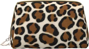 Leopard Toiletry Pouch, Travel-Friendly Makeup Organizer For Makeup Brushes, Lipsticks