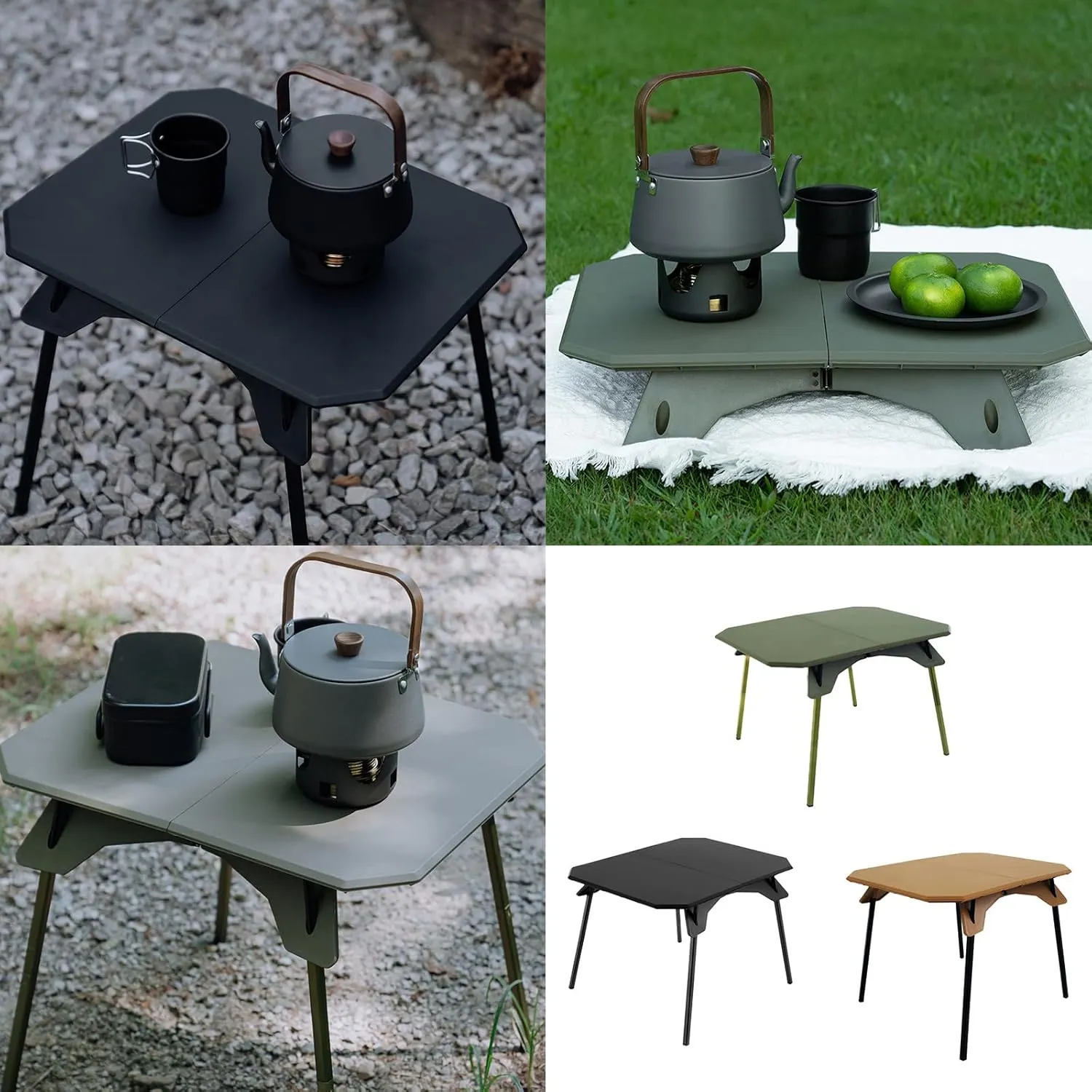 Light Weight Camping Table Portable Folding Beach Table with Adjustable Heights Folding Picnics Tables Enduring