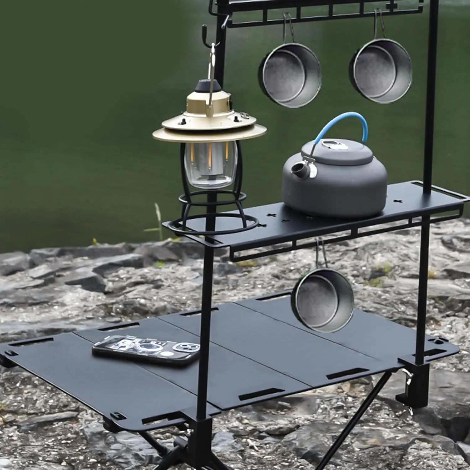 Light weight Folded Table Set Aluminums Alloys Table Compacts Picnics Table for Small Space and Easy Storage