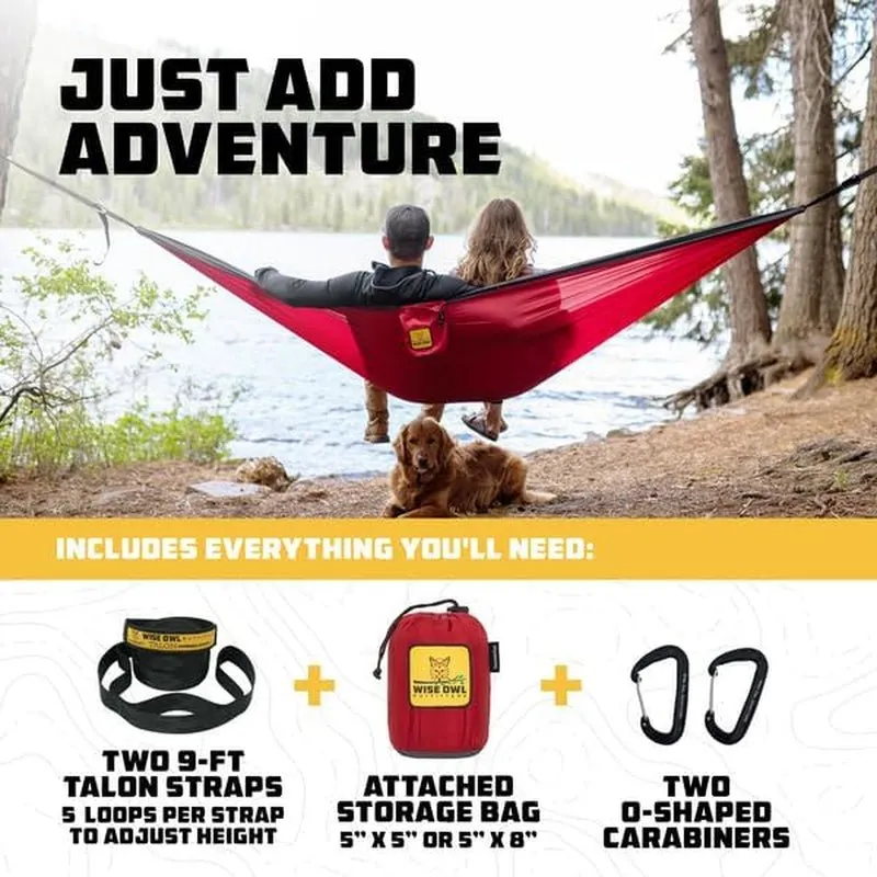 lightweight camping hammock - portable parachute nylon - 500lbs