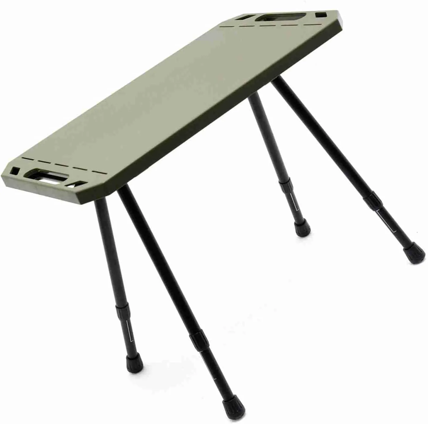 Lightweight Folding Table, Aluminum Alloy Compact Picnic Desk with Adjustable Height for Camping and Outdoor Activities, Foldable and Easy to Carry (Dark Green)