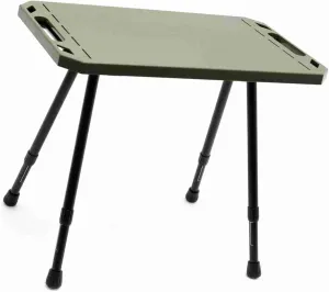 Lightweight Folding Table, Aluminum Alloy Compact Picnic Desk with Adjustable Height for Camping and Outdoor Activities, Foldable and Easy to Carry (Dark Green)