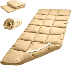 Lightweight Quilted Cot Pad for Camping - Soft Comfortable Sleeping Mattress Topper