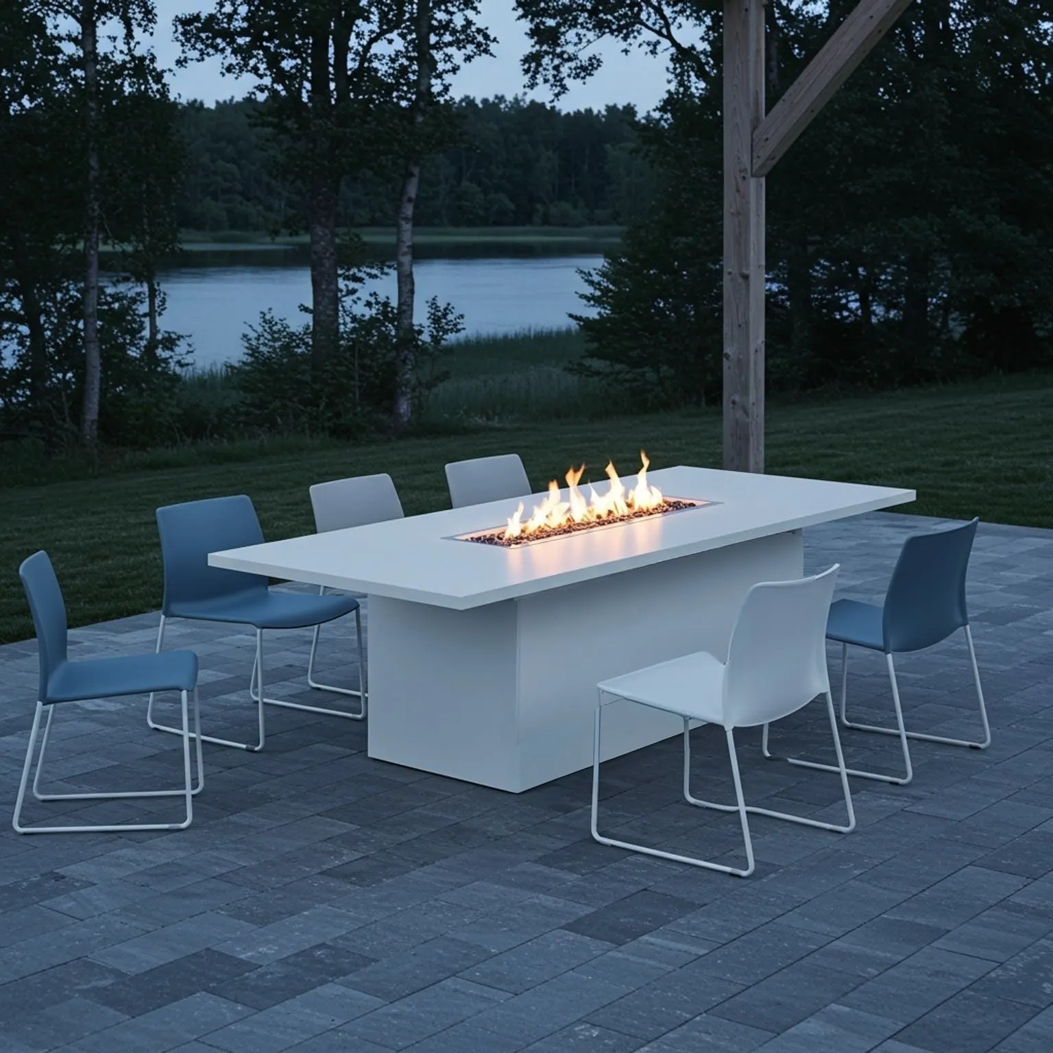 Lineo Dining Fire Table (Tabletop) - Aluminum