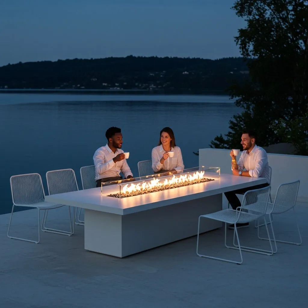 Lineo Dining Fire Table (Tabletop) - Aluminum