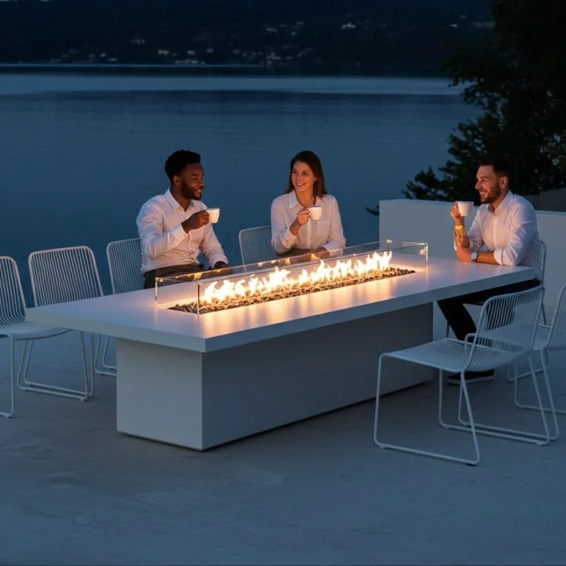 Lineo Dining Fire Table (Tabletop) - Aluminum
