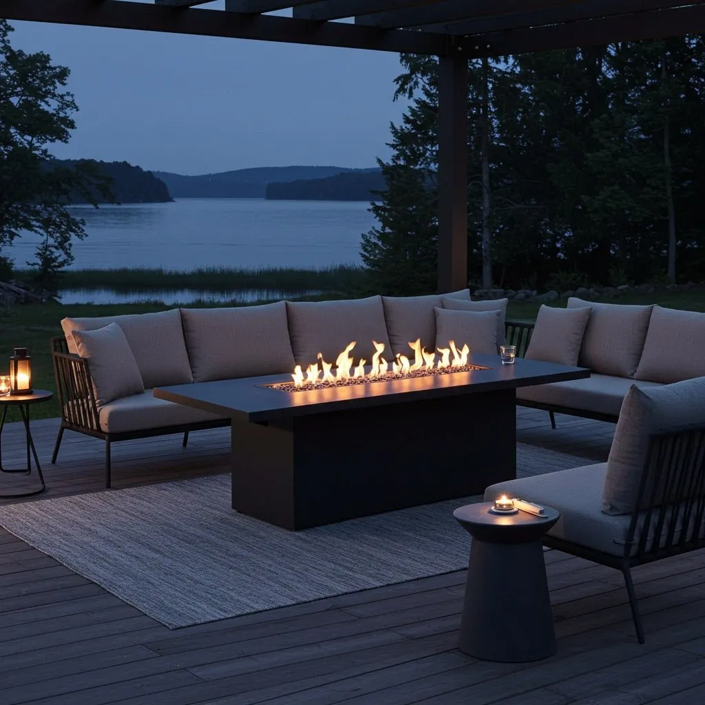 Lineo Dining Fire Table (Tabletop) - Aluminum