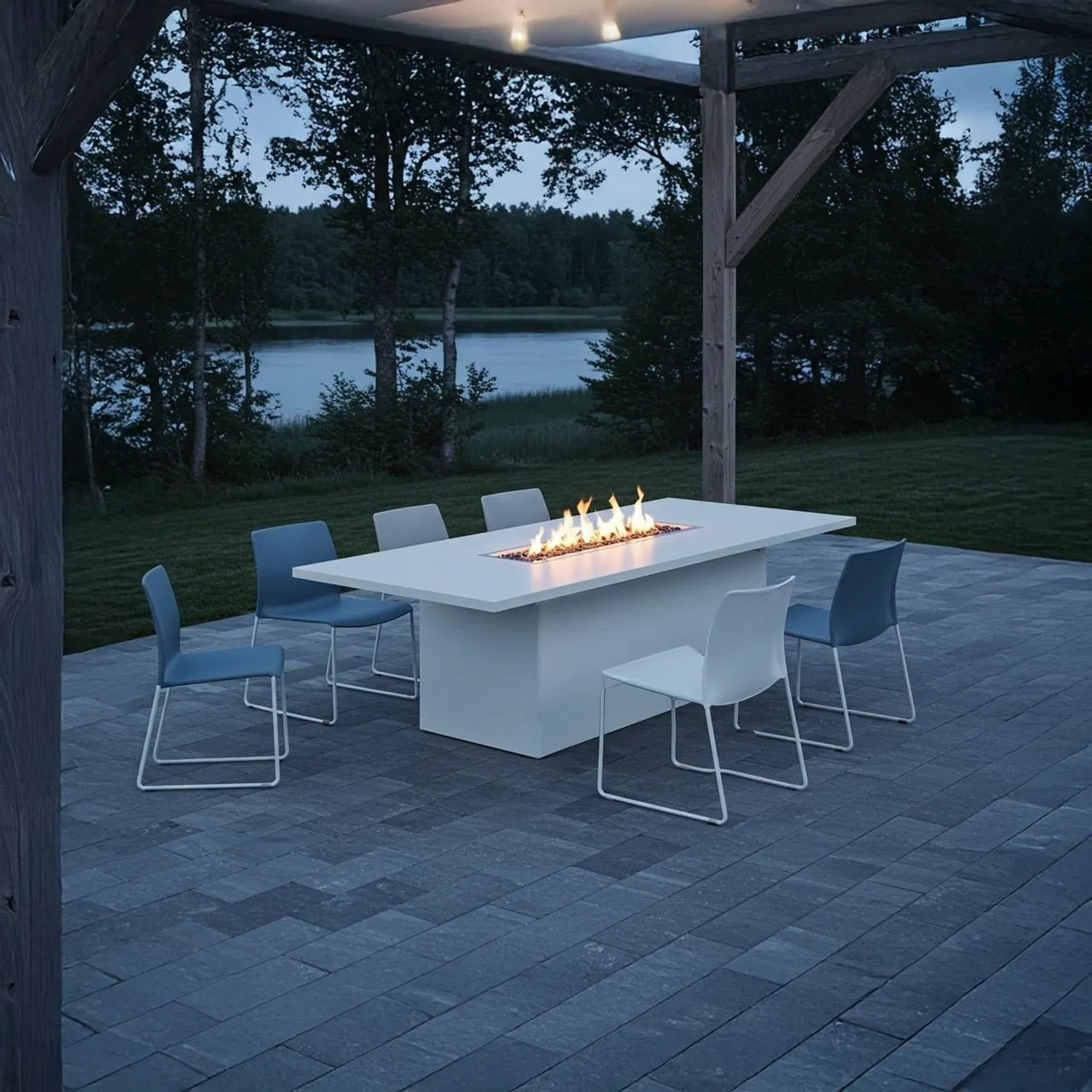 Lineo Dining Fire Table (Tabletop) - Aluminum