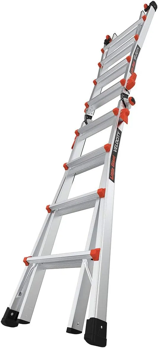 Little Giant Ladders, Velocity with Wheels, M17, 17 Ft, Multi-Position Ladder, Aluminum, Type 1A, 300 lbs Weight Rating, (15417-001)