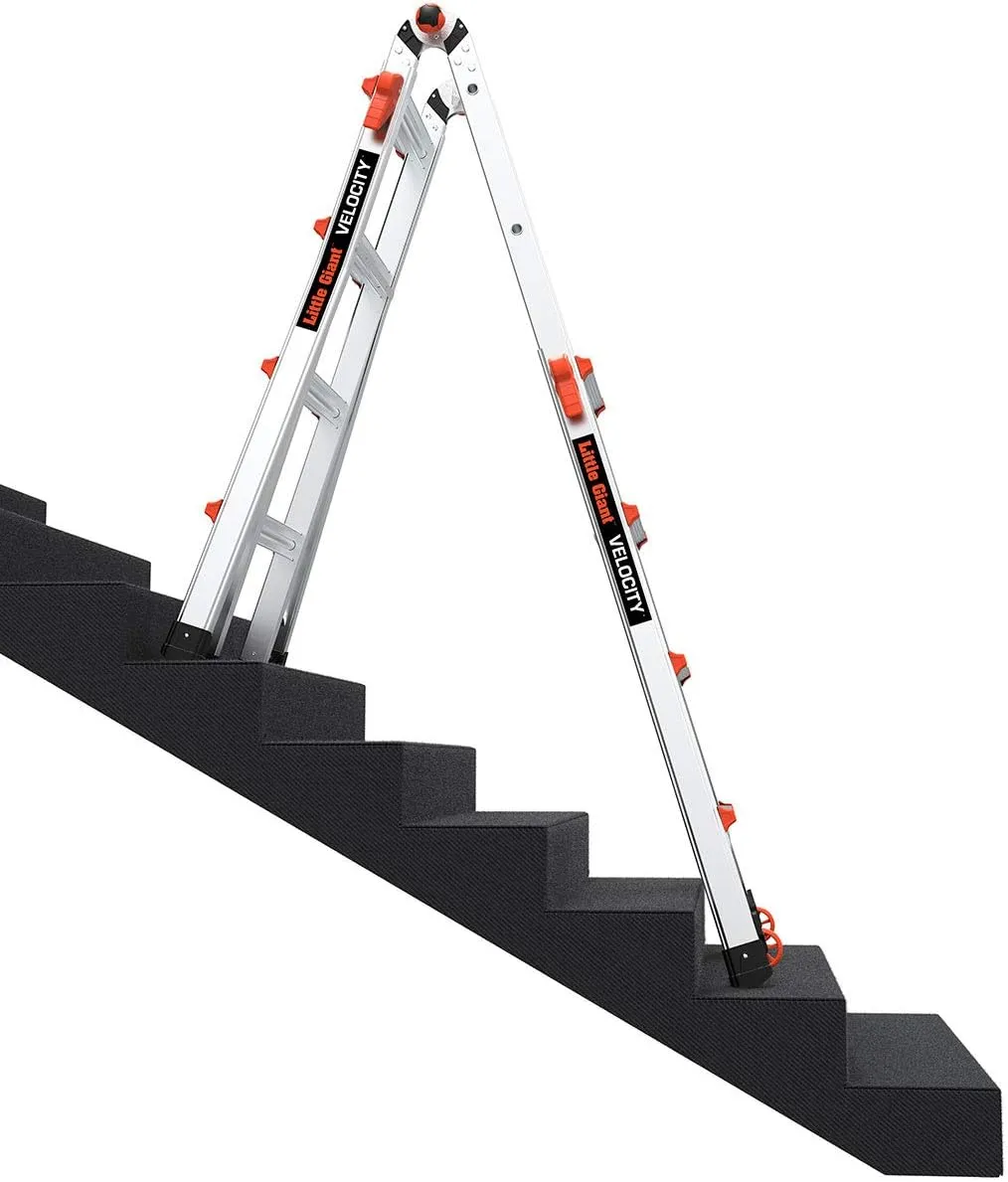 Little Giant Ladders, Velocity with Wheels, M17, 17 Ft, Multi-Position Ladder, Aluminum, Type 1A, 300 lbs Weight Rating, (15417-001)