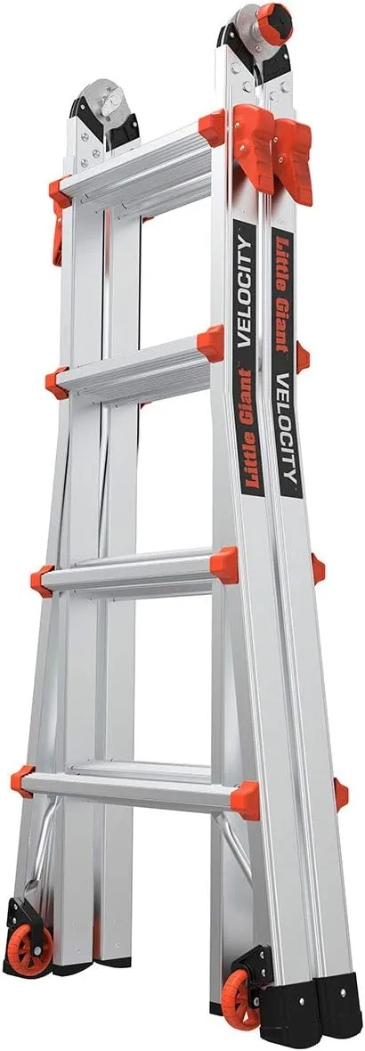 Little Giant Ladders, Velocity with Wheels, M17, 17 Ft, Multi-Position Ladder, Aluminum, Type 1A, 300 lbs Weight Rating, (15417-001)
