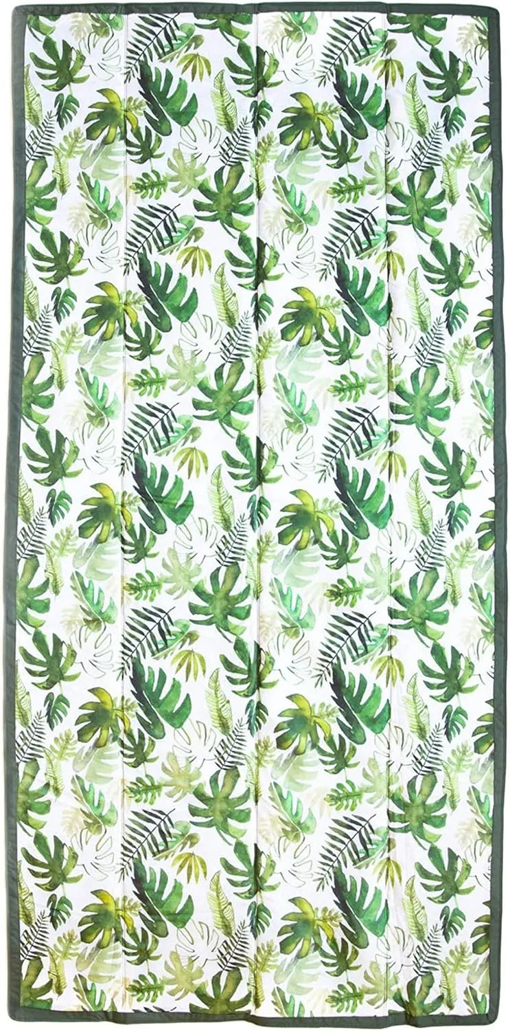 Little Unicorn 5'x10' XL Outdoor Family Picnic & Beach Blanket | Durable & Water-Resistant Fabric | Compact Fold & Easily Wipes Clean | Zipper Pocket (Tropical Leaf)
