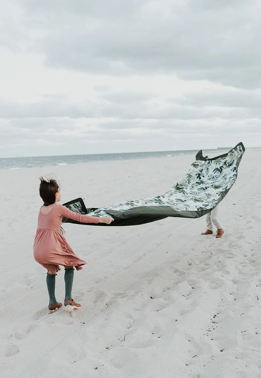 Little Unicorn 5'x10' XL Outdoor Family Picnic & Beach Blanket | Durable & Water-Resistant Fabric | Compact Fold & Easily Wipes Clean | Zipper Pocket (Tropical Leaf)