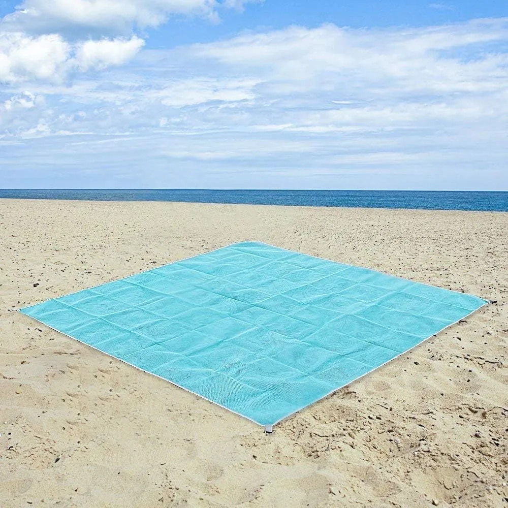 Lopie Sand Proof Blanket Sand Free Lightweight Compact Large Beach Towel Mat Fast Dry Waterproof Easy Clean Ultra Portable Blanket (Blue, 79-79)