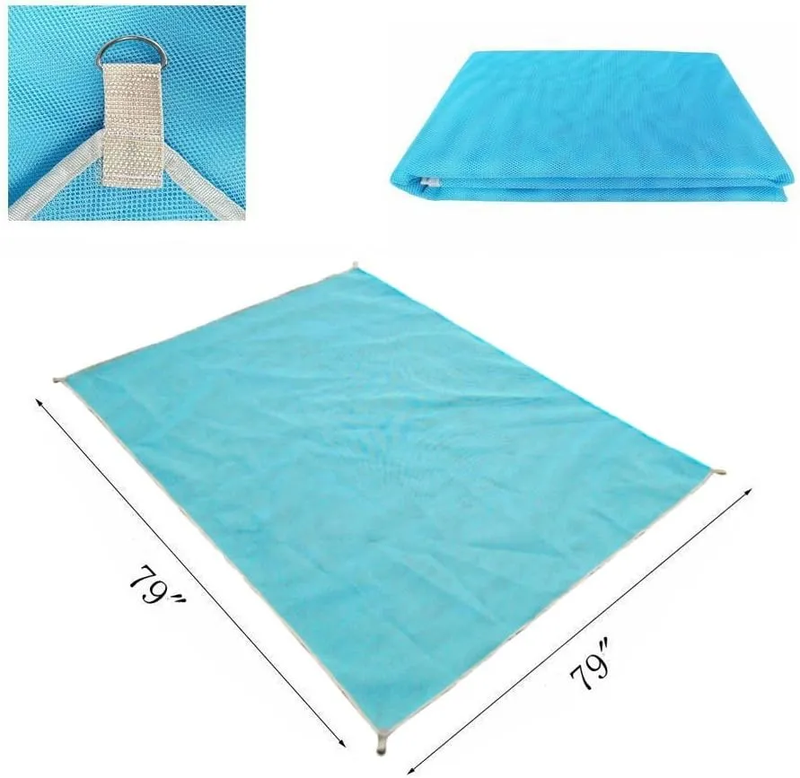 Lopie Sand Proof Blanket Sand Free Lightweight Compact Large Beach Towel Mat Fast Dry Waterproof Easy Clean Ultra Portable Blanket (Blue, 79-79)