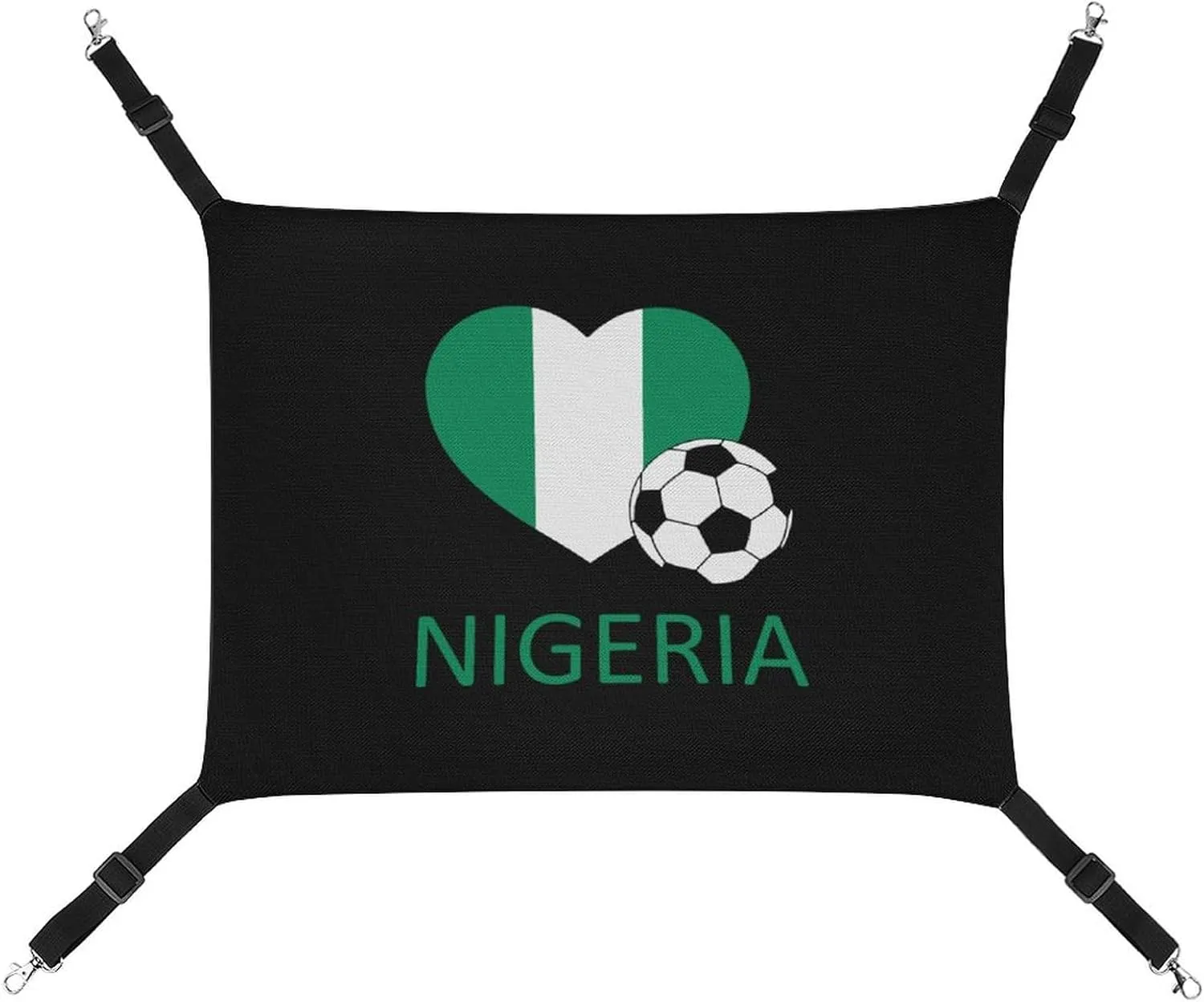 Love Nigeria Soccer Hanging Cat Bed Soft Breathable Pet Hammock for Cage Pet Sleeper for Kitten Ferret Puppy Rabbit