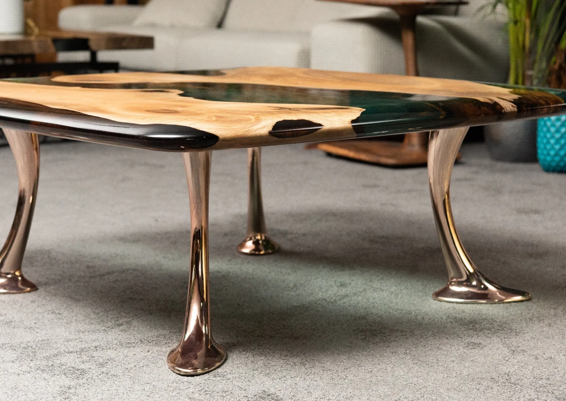 Luxury Epoxy Resin River Walnut Coffee Table | Osso Collection