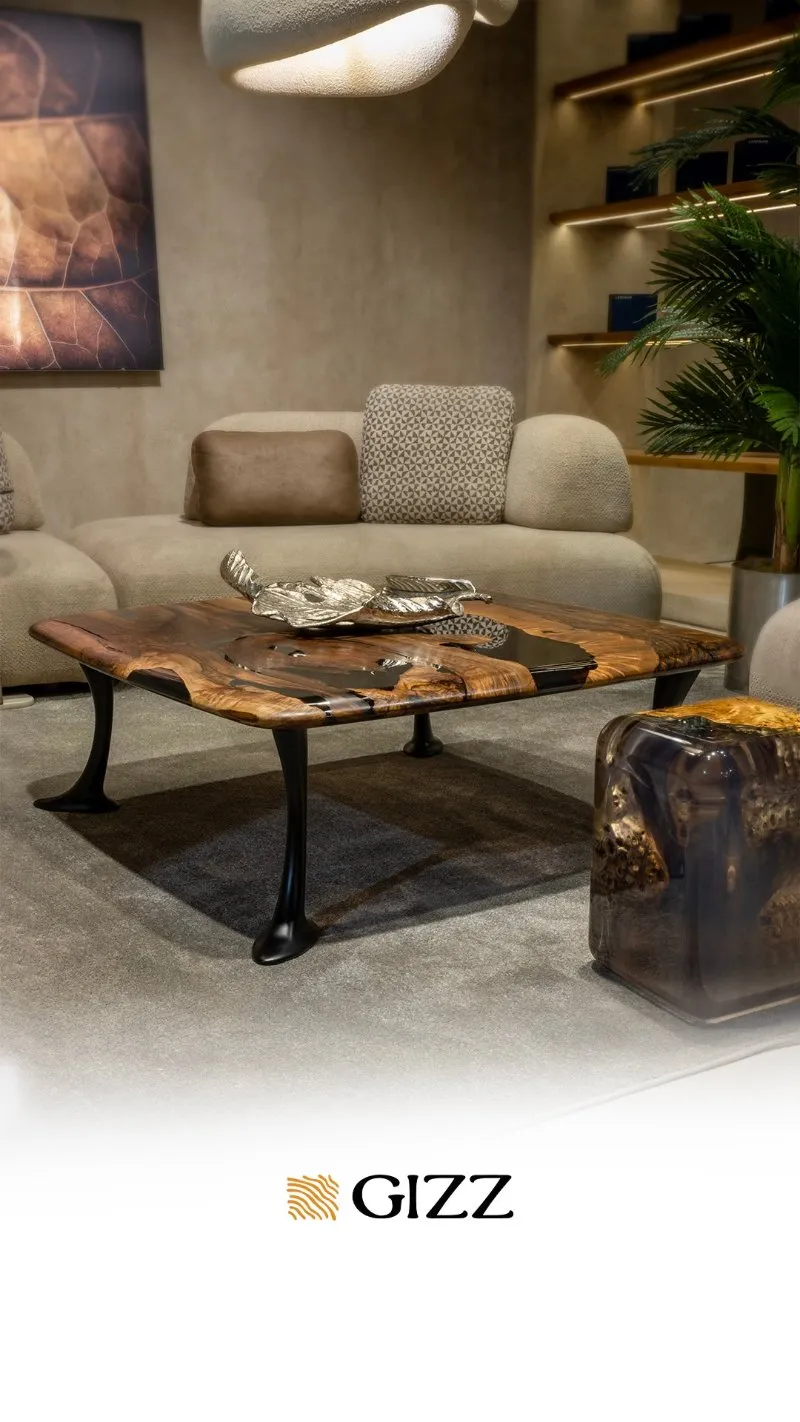 Luxury Epoxy Resin River Walnut Coffee Table | Osso Collection