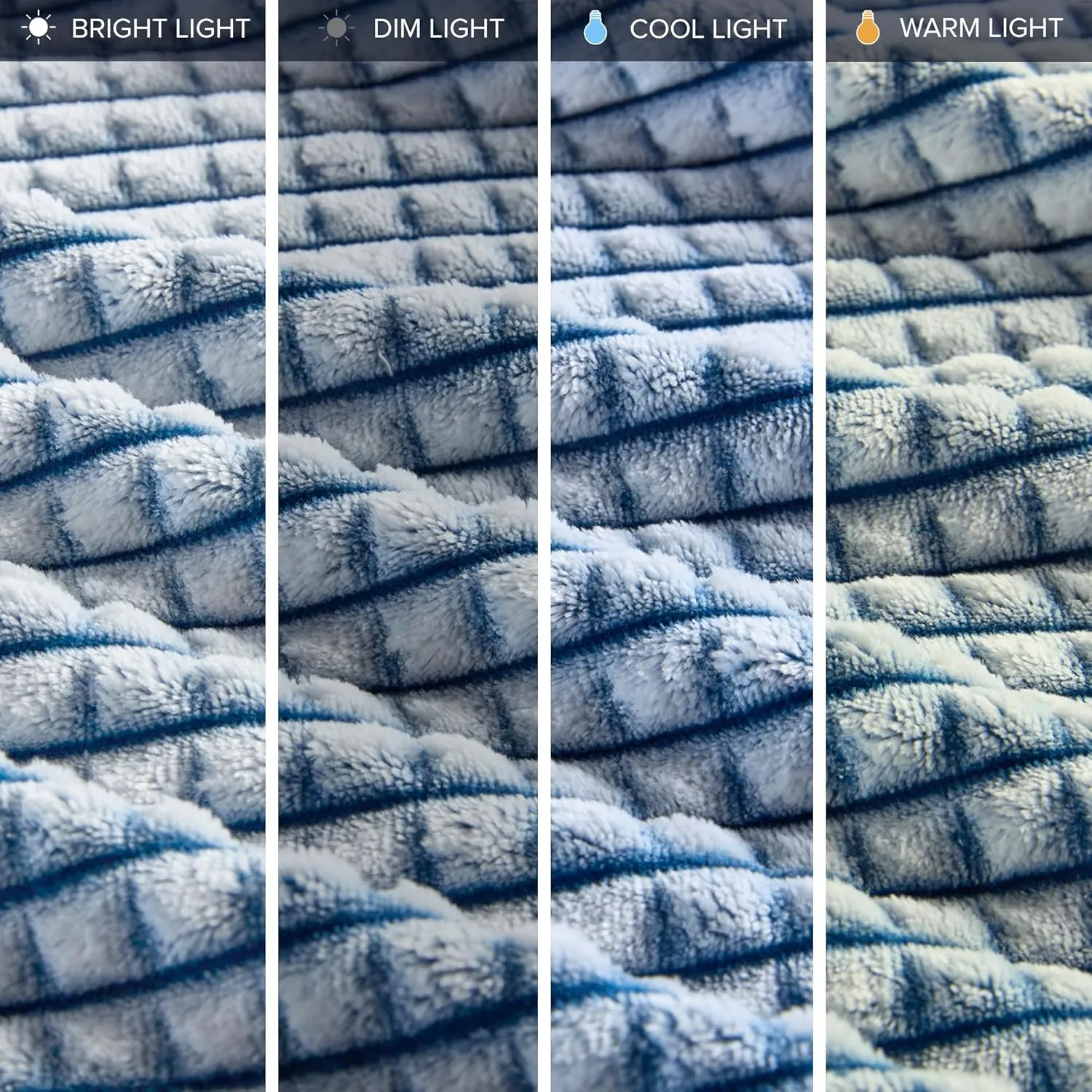 Madison Park Cozy Blanket Soft Plush Blanket Chic Backprinted Carved Texture Design, Trendy, All Seasons Lightweight Bedding for Summer Cover for Bed, Couch & Sofa, Full/Queen, Blue