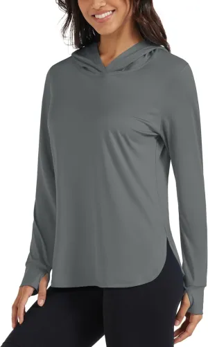MAGCOMSEN Women's UPF 80  Quick Dry Sun Protection Hoodie Lightweight SPF Long Sleeve Rashguard with Thumb Hole