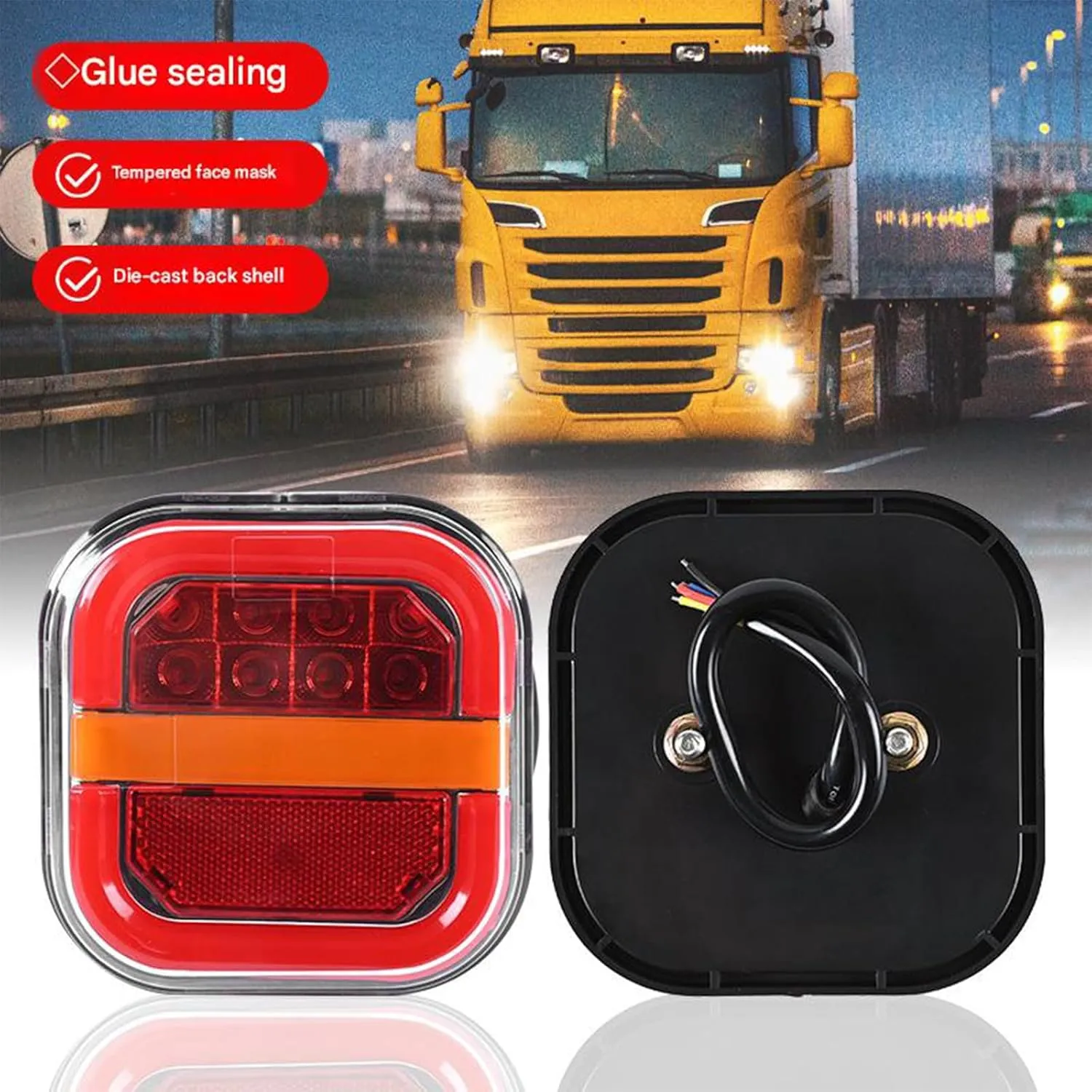 Magnetic Wireless Tail Lights for Trailer, 2025 Upgraded Wireless Trailer Lights Kit, Rechargeable Magnetic Led Trailers Light, for Truck, Rv, Camper, Boat, Carava (1Set)