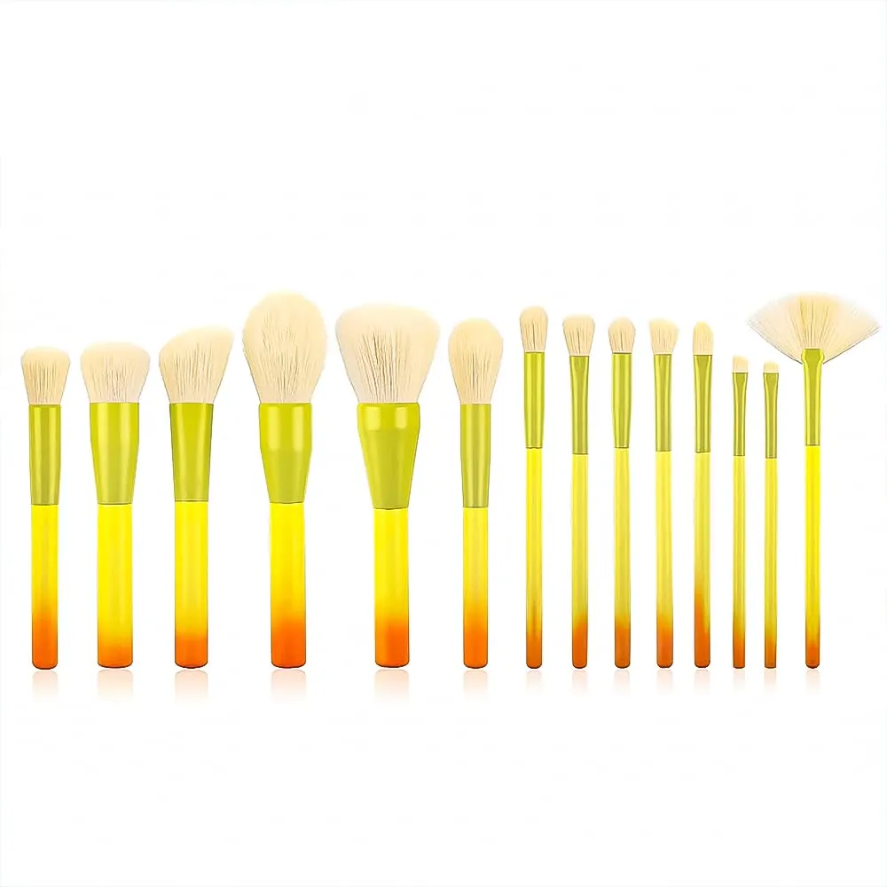 Makeup Brush Set 14pcs Colorful Makeup Brushes，Premium Synthetic Professional Make up Brush Kit Foundation Powder Blush Eyeshadow Eyebrow Contour Concealer Gradient Color Makeup Brushes Set 49-1