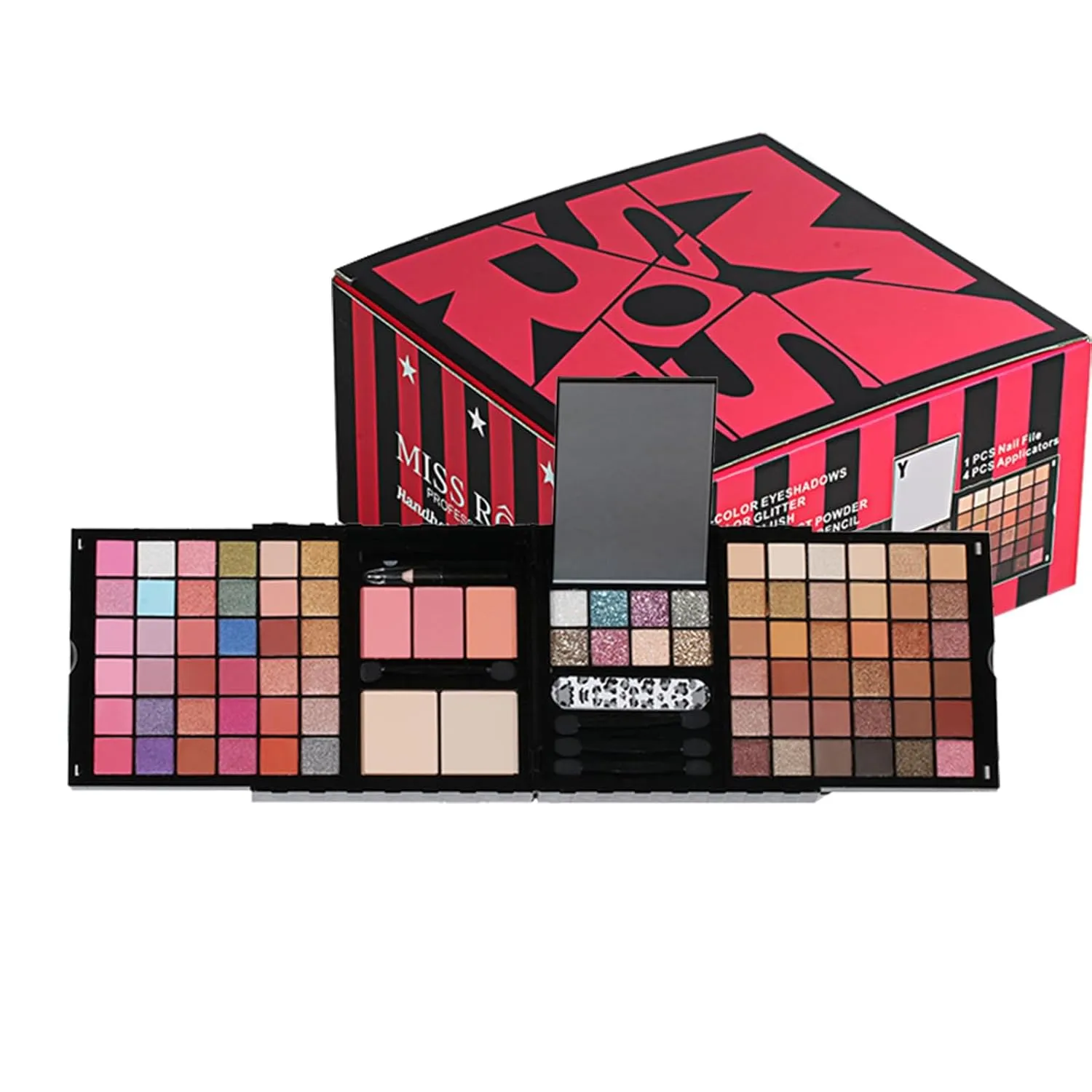 Makeup Sets, Multifunction Makeup Palettes with Mirror, 72 Color Eyeshadows/Compact Powder/Sequins/Bronzing Powder/Highlighter/Lip Color, Makeup kit for Women Full Kit - #D