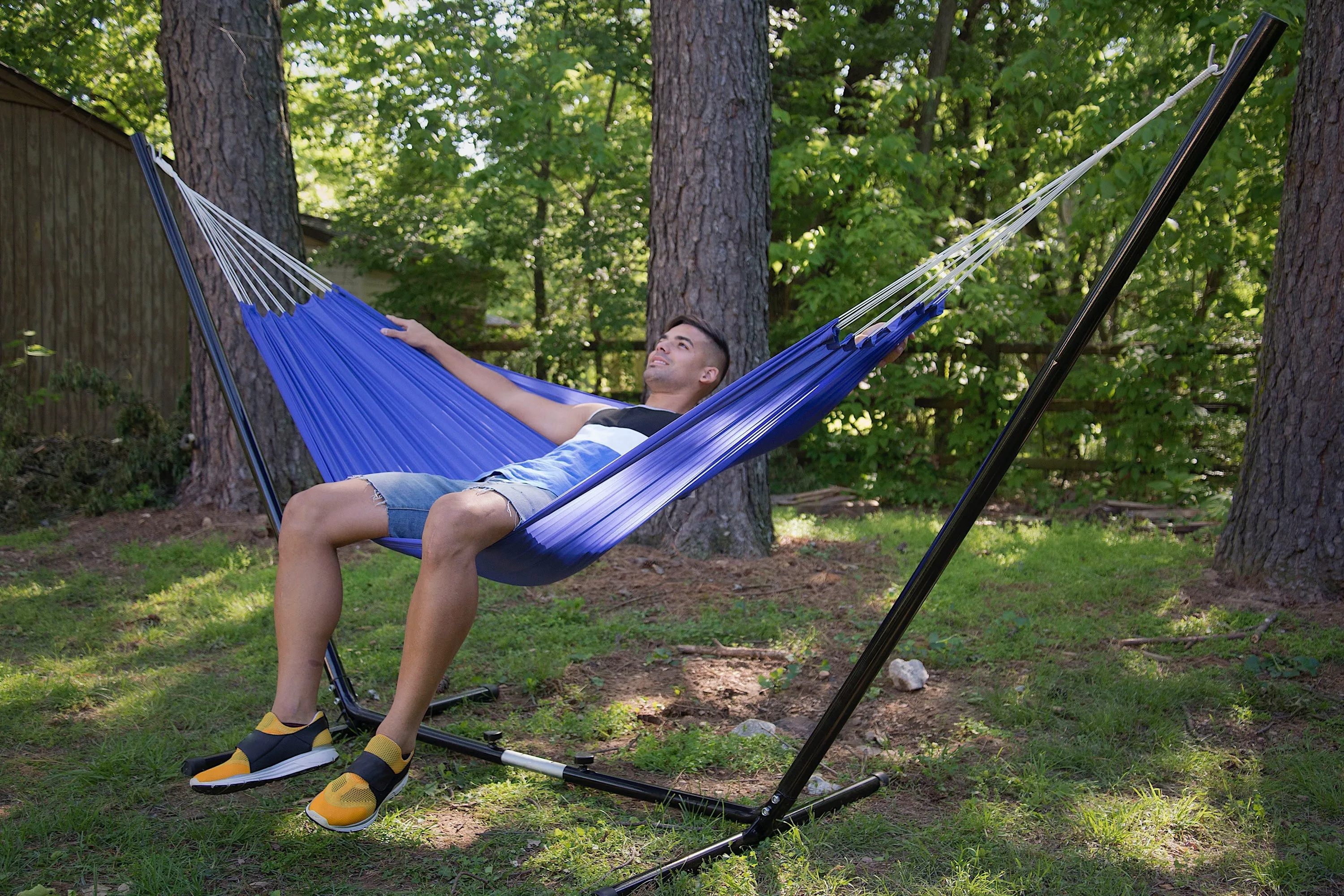 Malibu Nylon Packable Hammock - 86 In X 56 In - Royal Blue