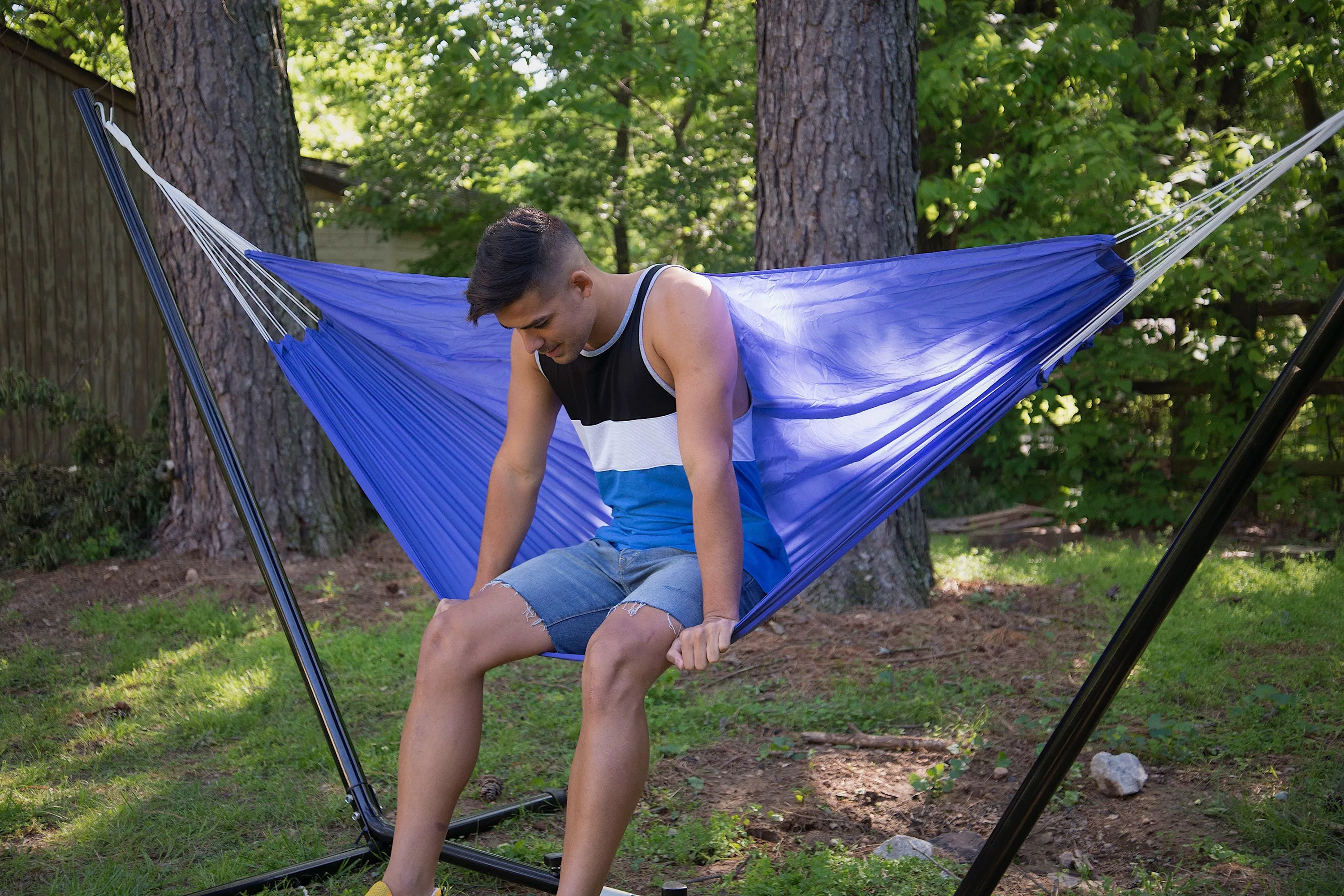 Malibu Nylon Packable Hammock - 86 In X 56 In - Royal Blue