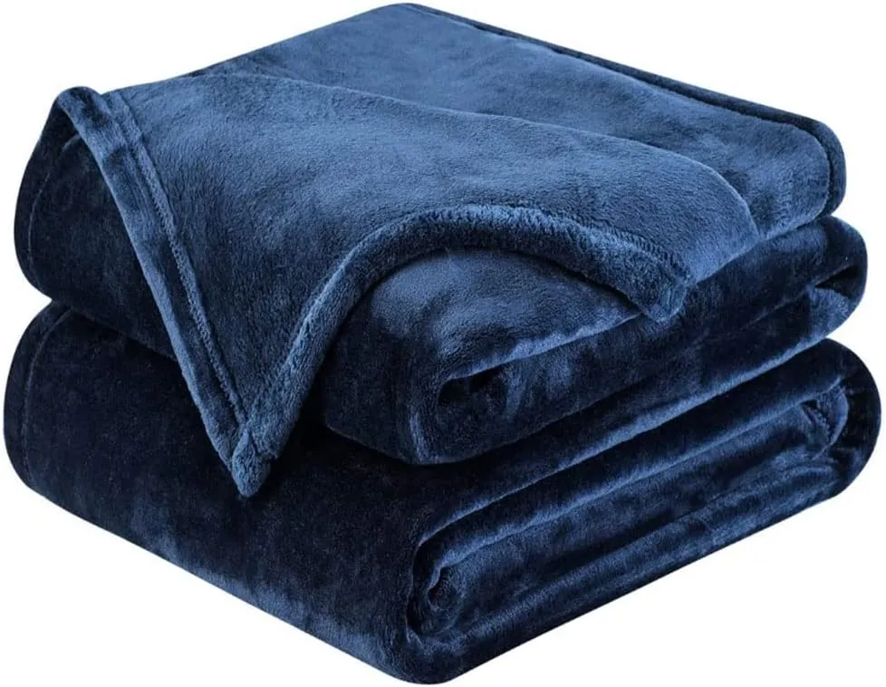 Mansion Solid Flannel Single Compact Throw - Blue