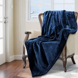 Mansion Solid Flannel Single Compact Throw - Blue