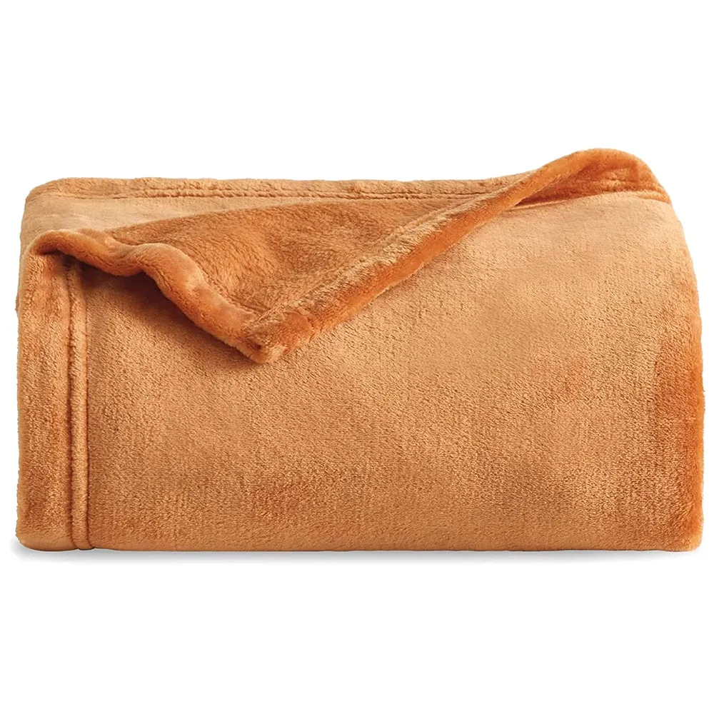 Mansion Solid Flannel Single Compact Throw - Brown