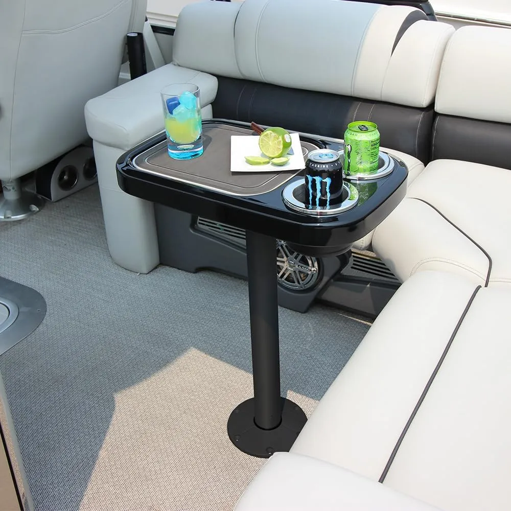 Manufacturers' Select ITC Marine Cocktail Boat Table Leg Set. Pontoon Accessories, Marine Pedestal Table with Center Foam Mat