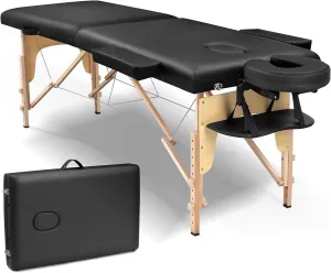 Massage Table Portable Lash Bed: Folding Physical Therapy Table - Professional Spa Bed for Home - Black