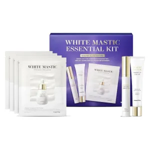 MASTINA White Mastic Essential Skin Care Set- Cream, Ampoule Massager Roller Stick & Sheet Mask Set for Skin Care. Korean Skin Care. Vegan Collagen, Beta-Glucan