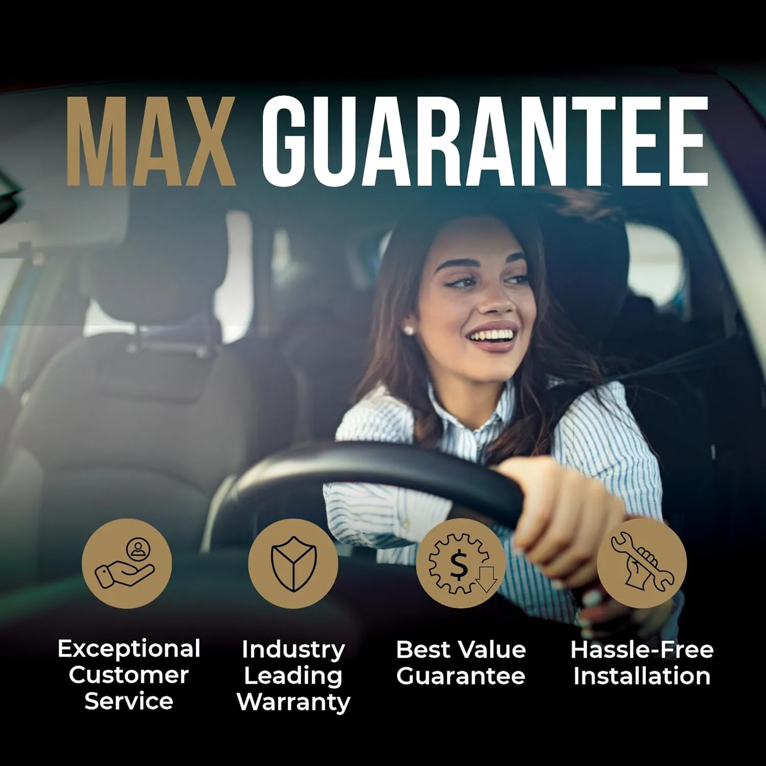 Max Advanced Brakes Front & Rear Brake Kit Compatible With 2017 2018 2019 2020 Hyundai Elantra Exc 1.6 L4 Engine Replacement Drilled Slotted Black Coated Disc Brake Rotors and Ceramic Brake Pads