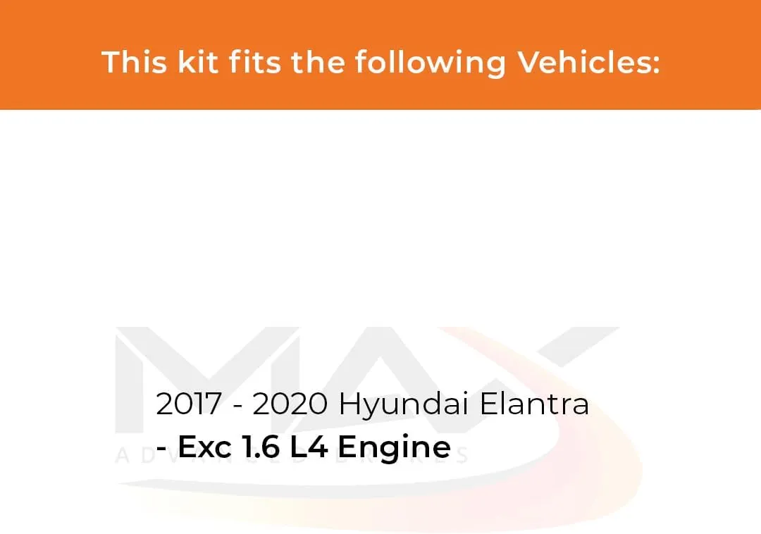 Max Advanced Brakes Front & Rear Brake Kit Compatible With 2017 2018 2019 2020 Hyundai Elantra Exc 1.6 L4 Engine Replacement Drilled Slotted Black Coated Disc Brake Rotors and Ceramic Brake Pads
