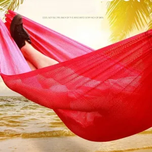 MDybf Ice Silk Breathable Hammock Outdoor Home Garden Mesh Adult Children Patio Swing Hammock Chair (Color : Blue)