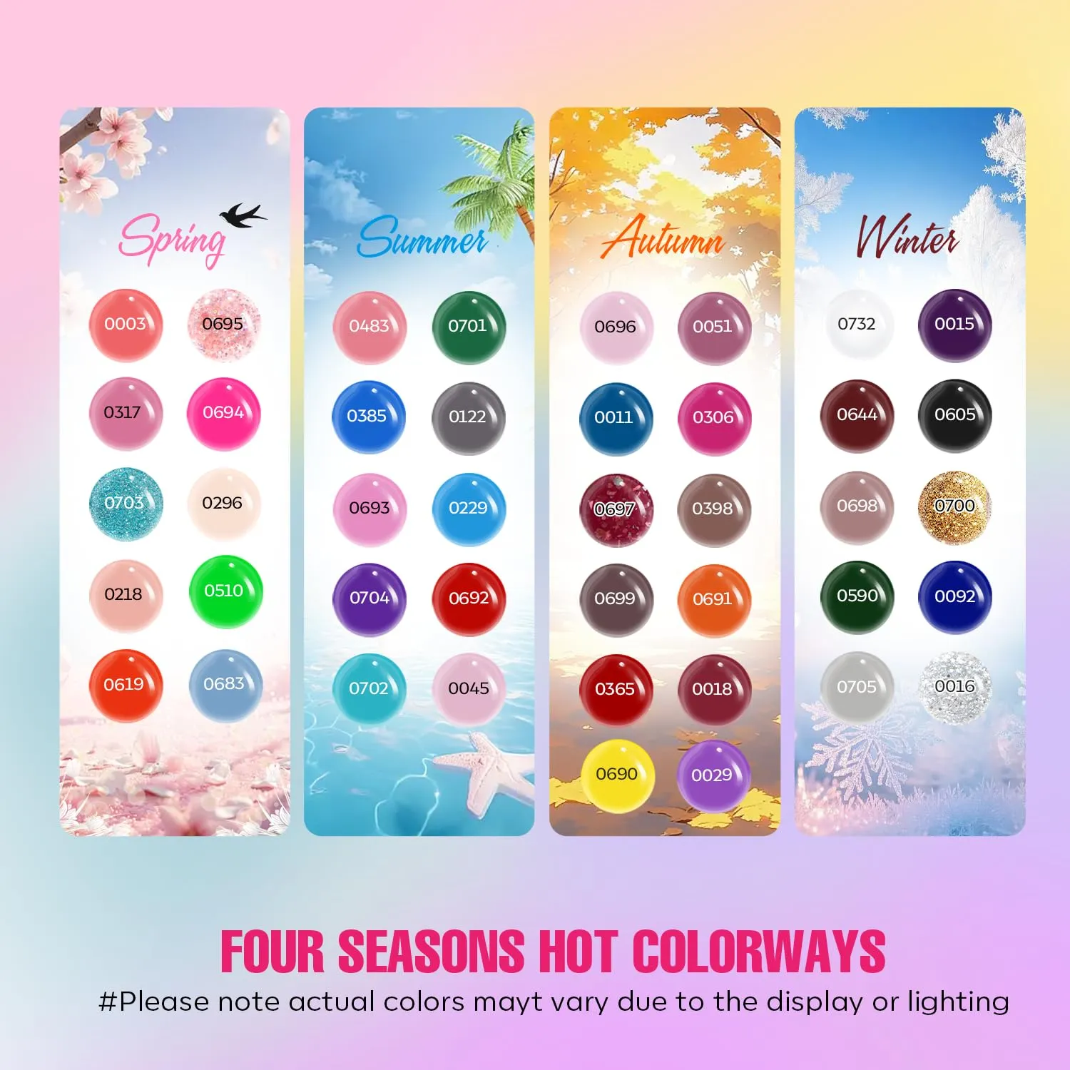 MEFA 47 PCS Gel Nail Polish Kit, 42 Colors Collection Pink Purple Colorful Gel Polish Set with 5 Pcs Base and Glossy/Matte/Glitter Top Coat DIY Manicure Art at Home Gifts for Women