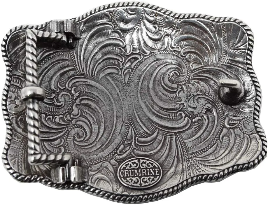 Men's Crumrine Silver Deer Scaloped Buckle