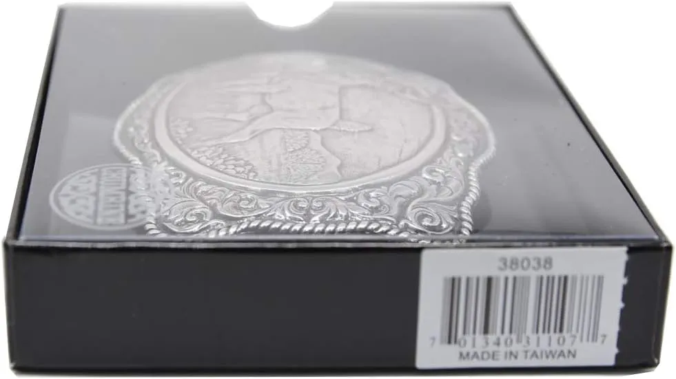 Men's Crumrine Silver Deer Scaloped Buckle
