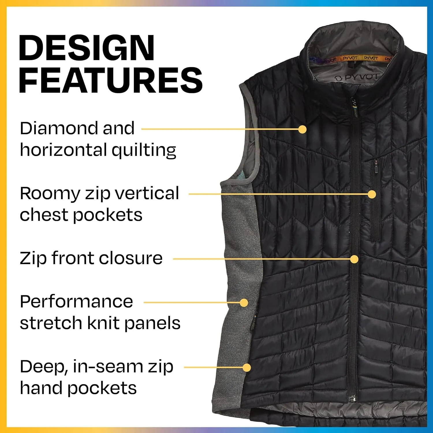Men’s Dash Weighted Quilted Vest, Weighted Blanket Inspired Clothing for Sensory Issues
