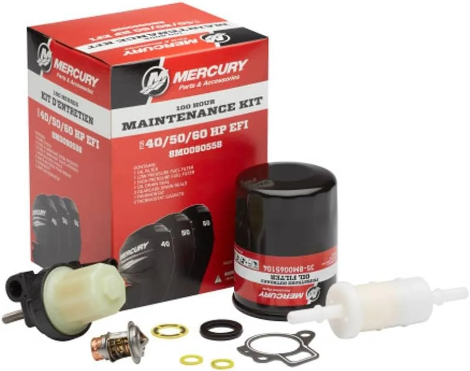 MERCURY OEM 100 Hour Maintenance Kit for 40, 50, 60 HP EFI Outboards 8M0090558