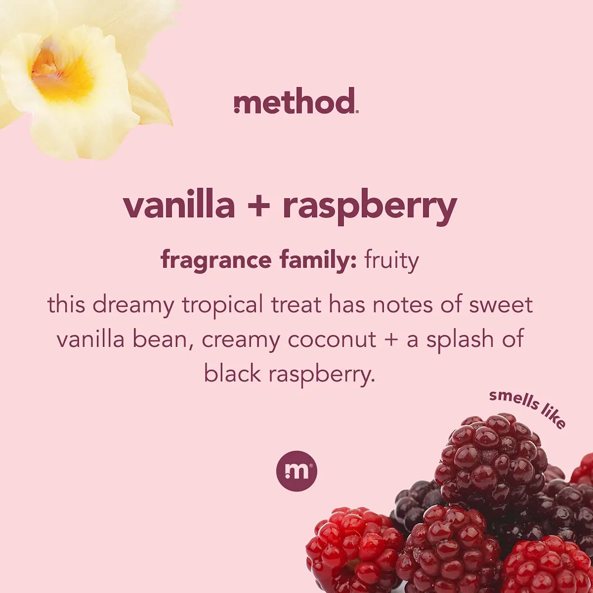 Method Premium Foaming Hand Wash, Vanilla   Raspberry, Reusable Pink Aluminum Bottle, Biodegradable Formula, 10 fl oz (Pack of 3)