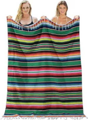 Mexican Beach Blanket Towel Cotton Turkish Beach Towels Oversized Sand Free Quick Dry Pool Swim Extra Large Adult Women Men Travel Fast Drying Lightweight Towel Clearance Compact No Sand Packable