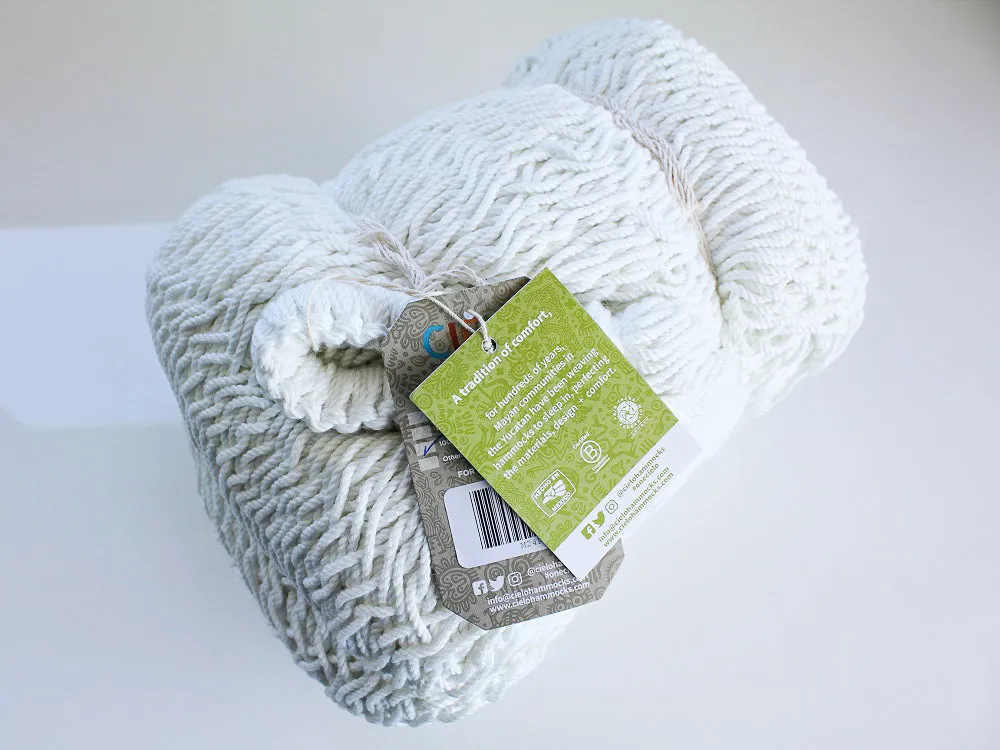 Mexican Weather Resistant Polyester Hammock - White